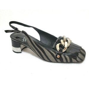 Jeffrey Campbell Goliah Cow Fur Gray Black Zebra c Sandals Size US 7